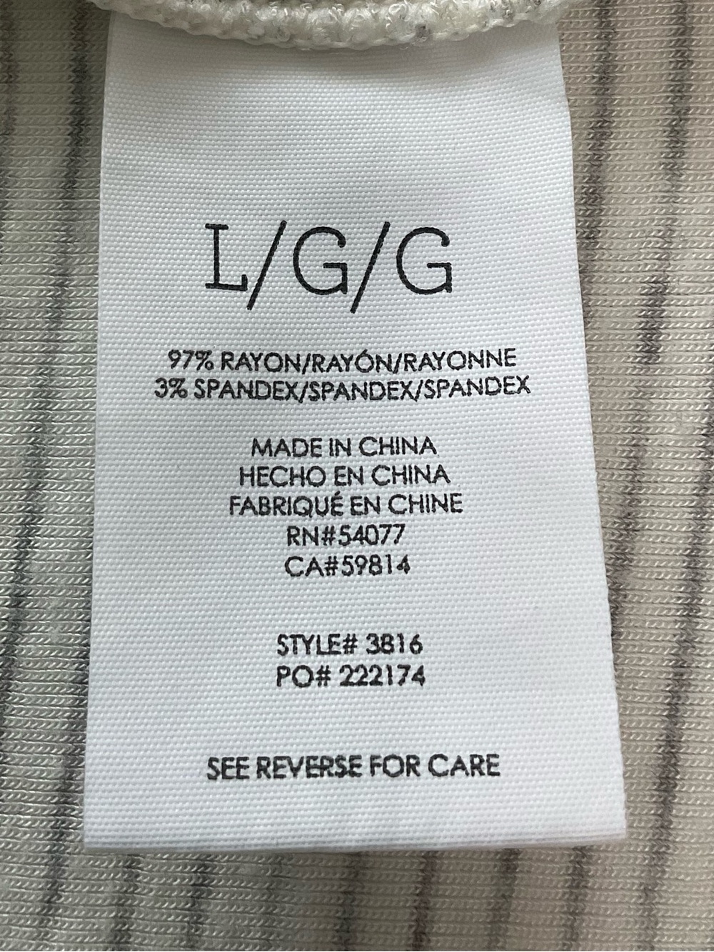 CAbi White and Light Gray Striped V-Neck Tank - Picture 5 of 5